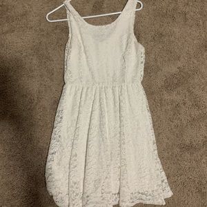 White crotchet dress